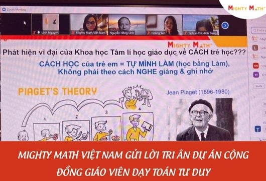 Mighty Math Việt Nam Gửi lời Tri Ân Dự Án Cộng Đồng Giáo Viên Dạy Toán Tư Duy