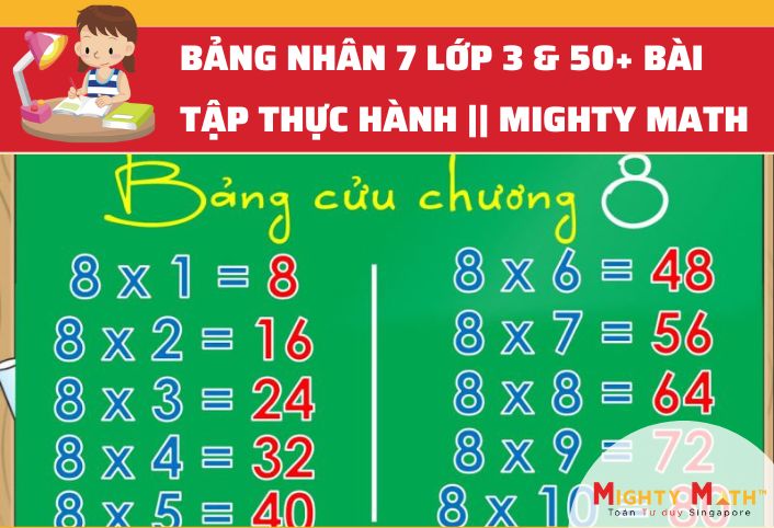 Bảng Nhân 8 Lớp 3 & 50+ Bài Tập Thực Hành || Mighty Math
